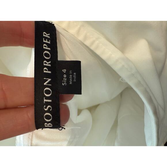 Boston Proper Maxi Length Belted Poplin Shirt Dress white size 4 NWT - Picture 12 of 14